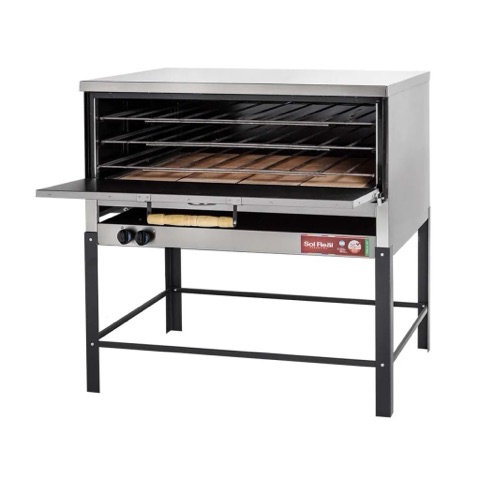 Horno Sol Real de 18 pizzas con calienta platos y gratinador