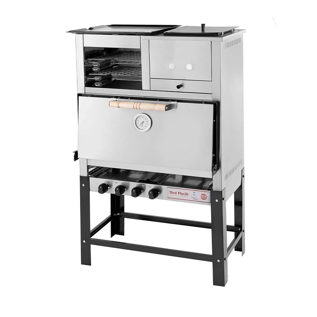 [HR-8P-PL-PANCH] Horno 8 Pizzas con Plancha y Panchera Sol Real