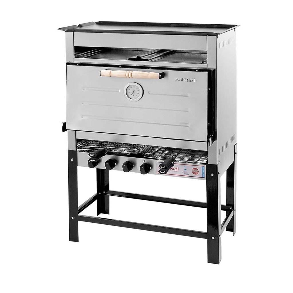 Horno 8 Pizzas con Plancha y 2 Carliteros Dobles Sol Real