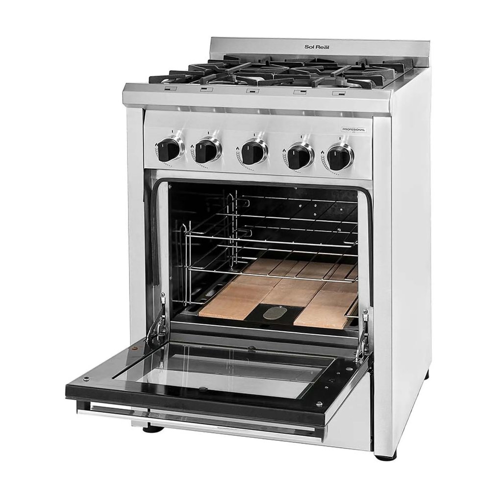 [COC-60-MG-VID] Cocina Profesional Multi Gas y Puerta de Vidrio 60 cm Sol Real