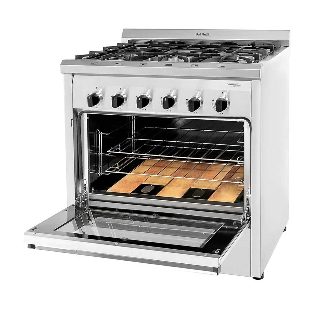 Cocina Profesional Multi Gas y Puerta de Vidrio 86 cm Sol Real