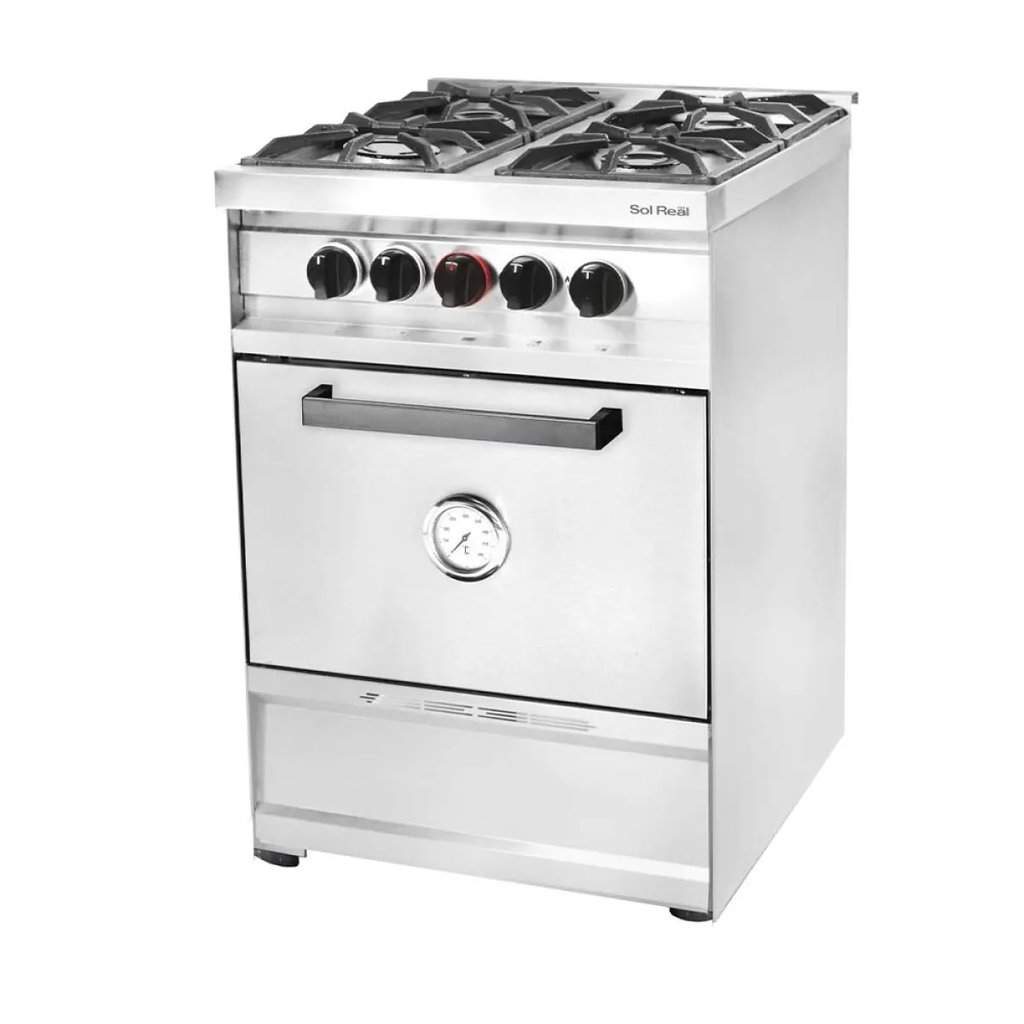[COC-MINI-4H-AC] Cocina Mini 4 Hornallas Puerta Acero Sol Real