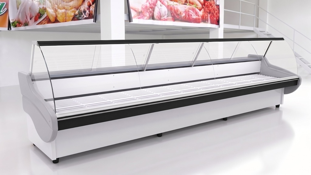 [MF-BAT-REF-CUR-6000] Batea Exhibidora Vidrio Curvo 6000 mm Martínez Frío